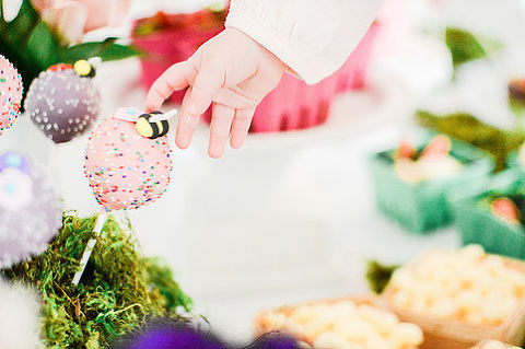 Bee decorated cake pops at event in Asheville NC