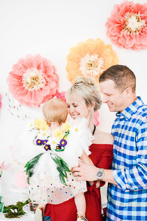 Baby girl in wings and flowers by Springvine Desing
