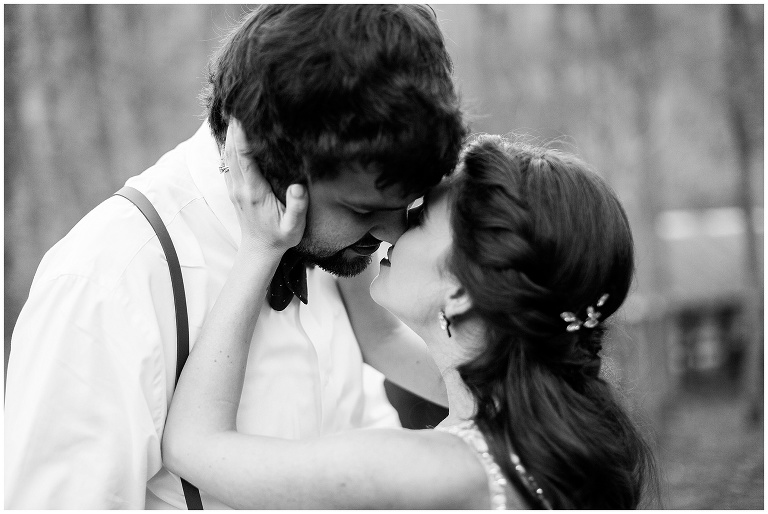 Bride and Groom Embracing