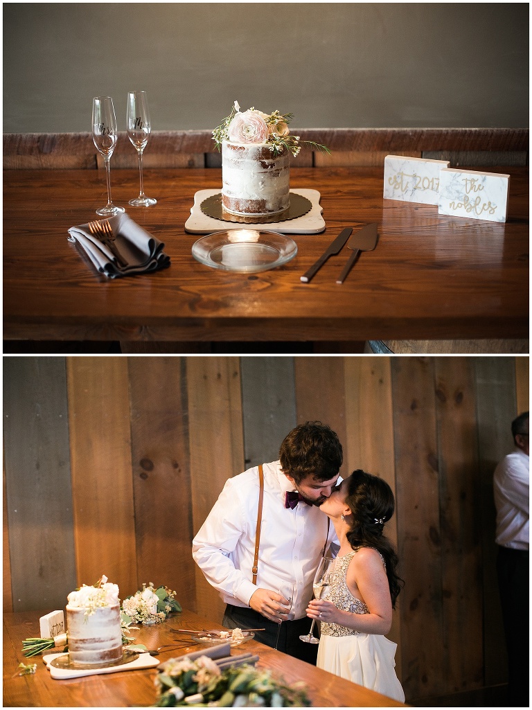 Couple cutting cake