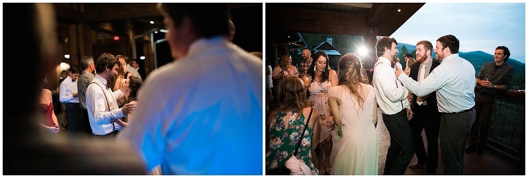 Guests having fun at wedding reception.