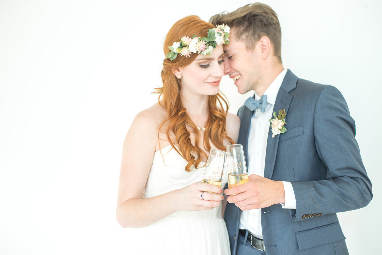 Wedding couple at Asheville Wedding Studio