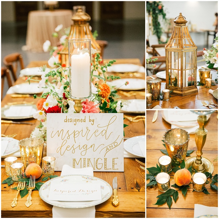Sweet peach accents table design