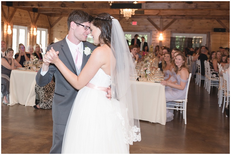 Couples first dance at inn at tranquility farm