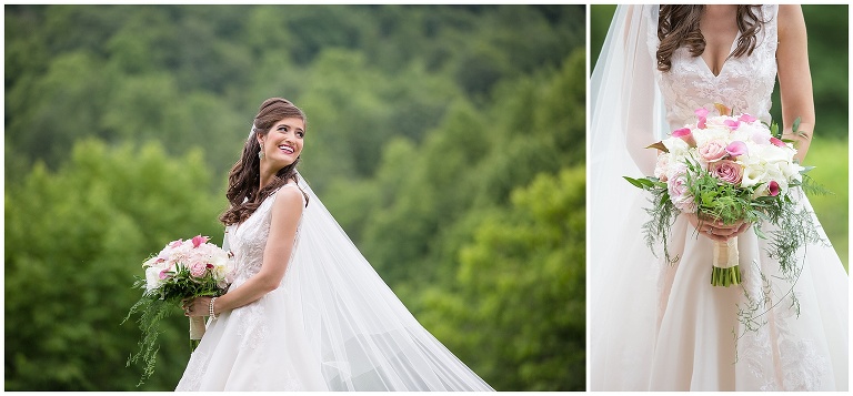 Beautiful bouquet and traditional bridal portraits
